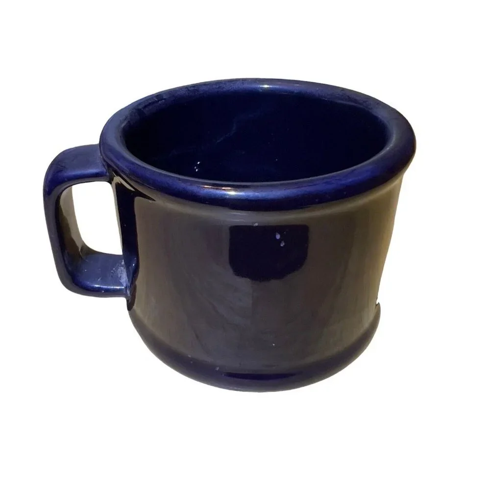 Vintage 1985 Old Spice SHAVING MUG‎ Cobalt Blue Sailboat Handmade Taiwan